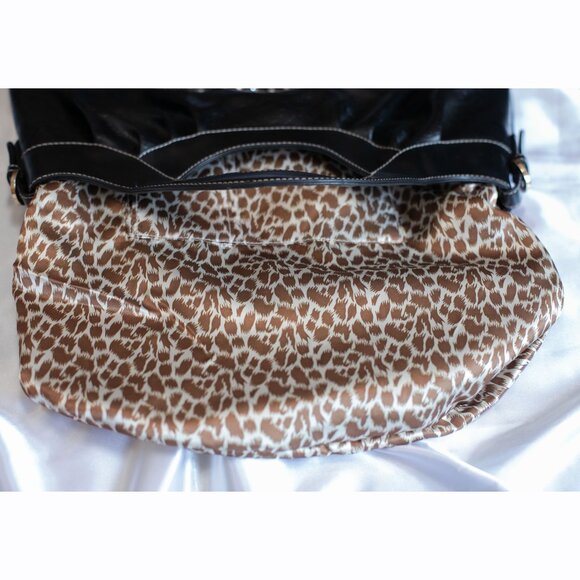 Guess Debossed G-Logo Rhinestone Handbag Faux Leather Satchel Vintage Black - Picture 7 of 9